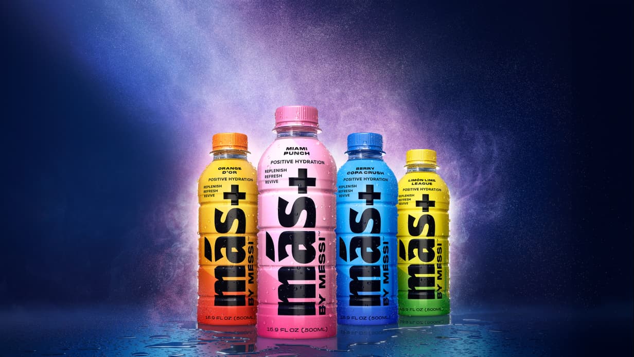 The variety of flavors in the Más+ by Messi lineup