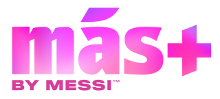 A logo featuring the text "Más+ BY MESSI" in a bold, modern font with a gradient of pink hues. The design has a sleek and dynamic look, with the accent on the "á" adding a distinctive touch. The background is transparent, making the logo adaptable for various uses.