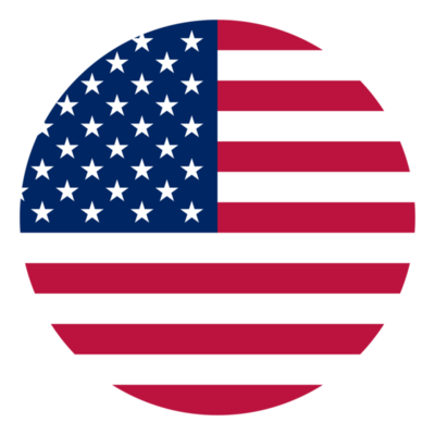 American flag in a circular shape on a white background
